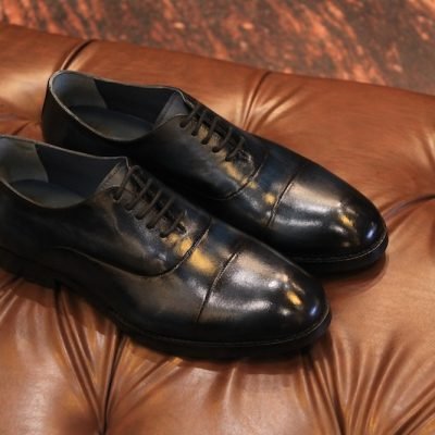 Azure Blue Captoe Shoes