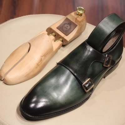 Adelaine Double Monk Strap Shoes With Same Shade Handcrafted Belt
