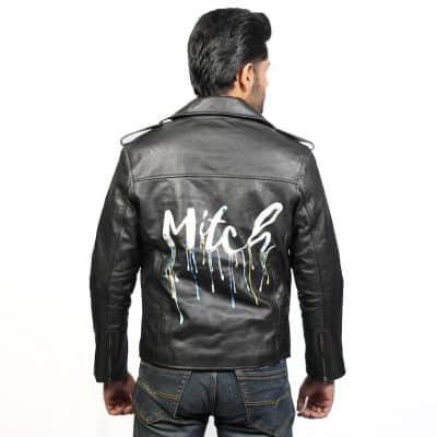 Logan Biker Jacket with Mitch Handpaint