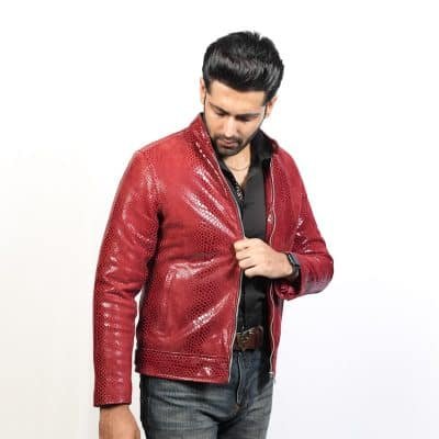 Python Shimmer Leather Jacket