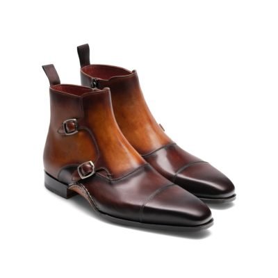 EXCLUSIVE Tronos Midbrown and Cuero Monk Boot Shoes