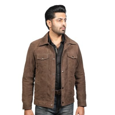 Canyon Brown Suede Leather Shacket