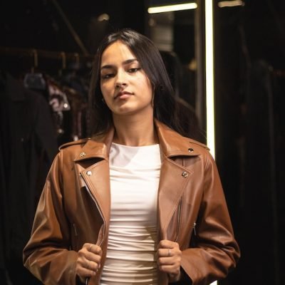 Classic Brown Leather Biker Jacket
