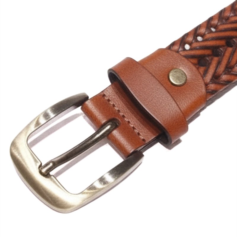 Braided Heritage – Handwoven Tan Leather Belt by Mitch