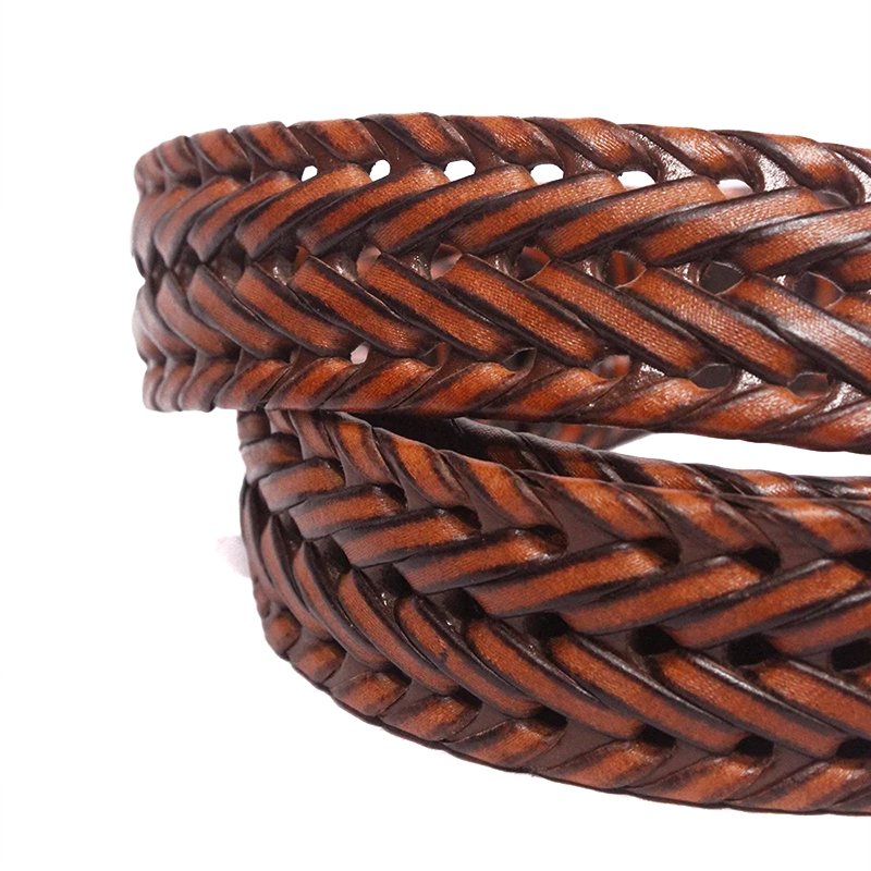 Braided Heritage – Handwoven Tan Leather Belt by Mitch