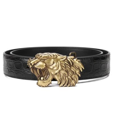 Leone Luxe – Premium Leather Belt with Lion Head Buckle