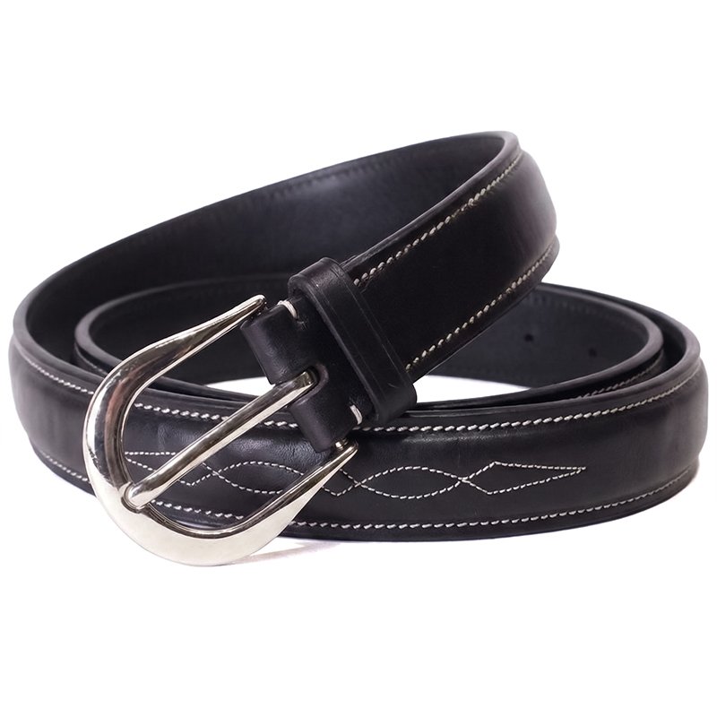 Gucho – Pure Leather Belt with Contrast Stitch Detailing