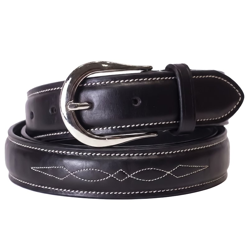Gucho – Pure Leather Belt with Contrast Stitch Detailing