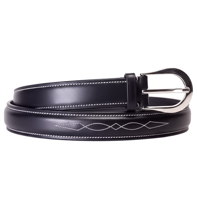 Gucho – Pure Leather Belt with Contrast Stitch Detailing