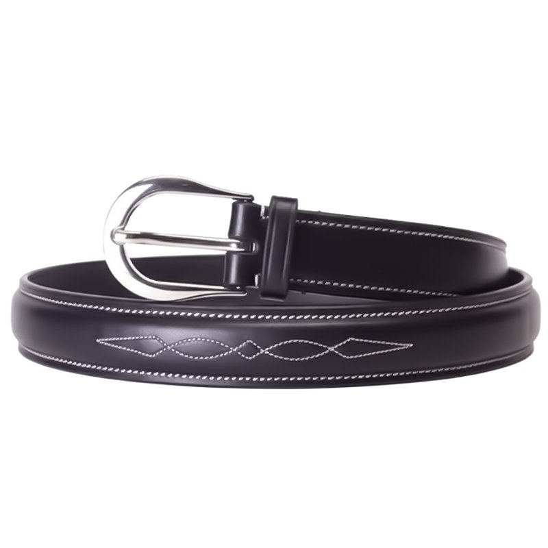 Gucho – Pure Leather Belt with Contrast Stitch Detailing