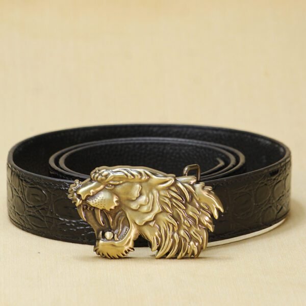 Leone Luxe – Premium Leather Belt with Lion Head Buckle