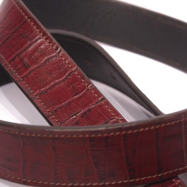 Premium Cowboy Leather Belt with Antique Metal Detailing Buckle - Image 4