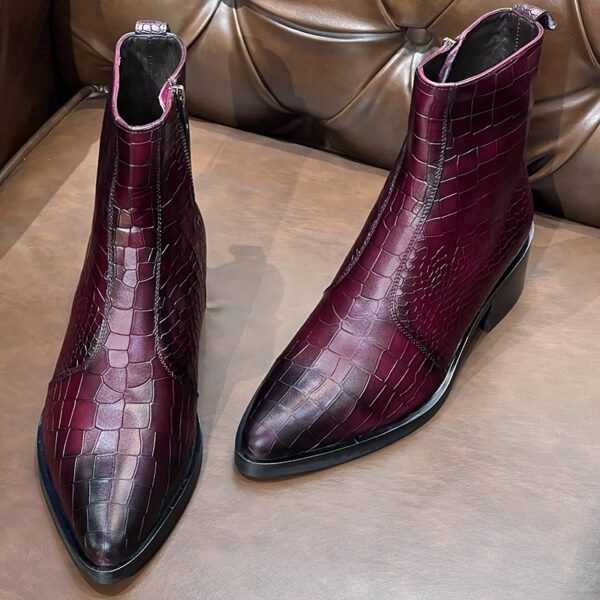 Dynamo Croc Luxury Burgundy Crocodile Leather Boots by ShoeBespoke