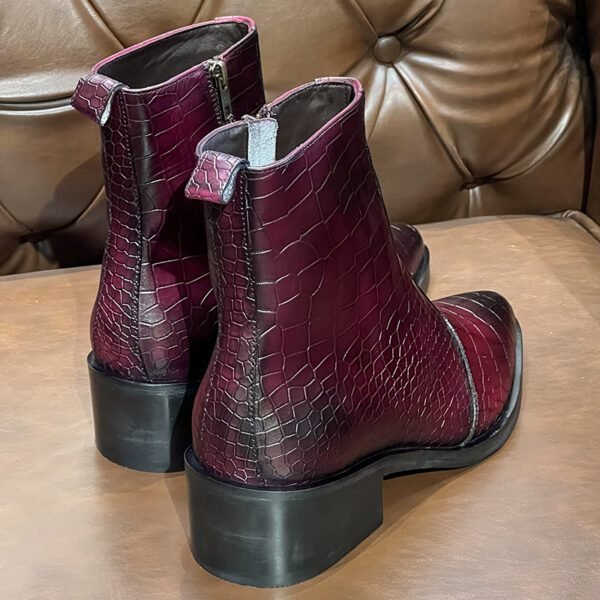 Dynamo Croc Luxury Burgundy Crocodile Leather Boots by ShoeBespoke
