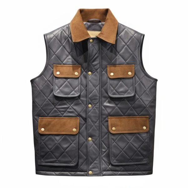 Mitch Luxury Sheep Nappa Suede Detailing Leather Jacket