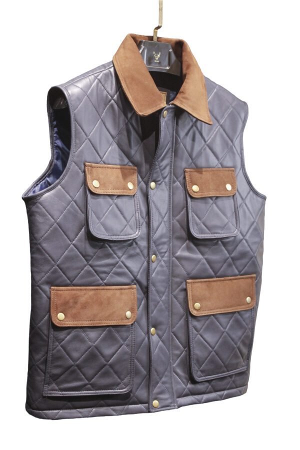 Mitch Luxury Sheep Nappa Suede Detailing Leather Jacket