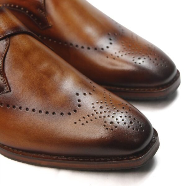Cognac Crest Monk Strap