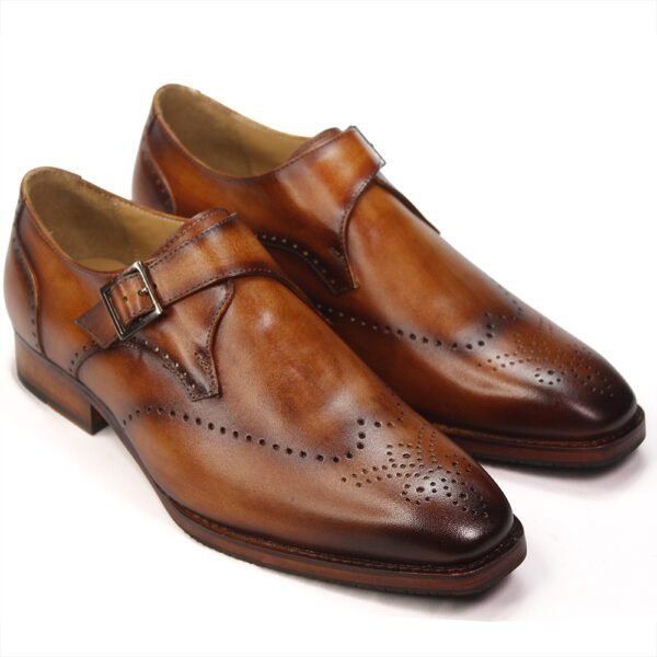 Cognac Crest Monk Strap
