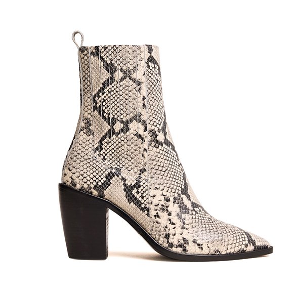 Handcrafted White Python Patent Leather Boots