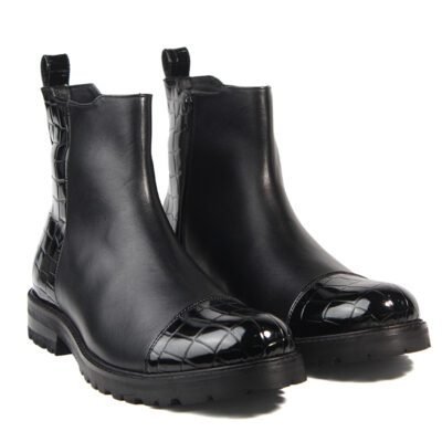 Croc-Accent Ankle Boots